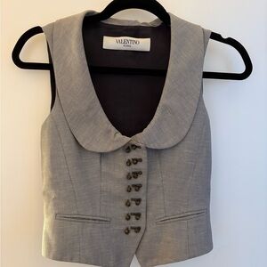 Valentino Navy and White Lined Vest